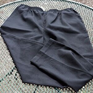 Bend Over Vintage USA Polyester Creased Slacks Women's 24W Black Pull-on